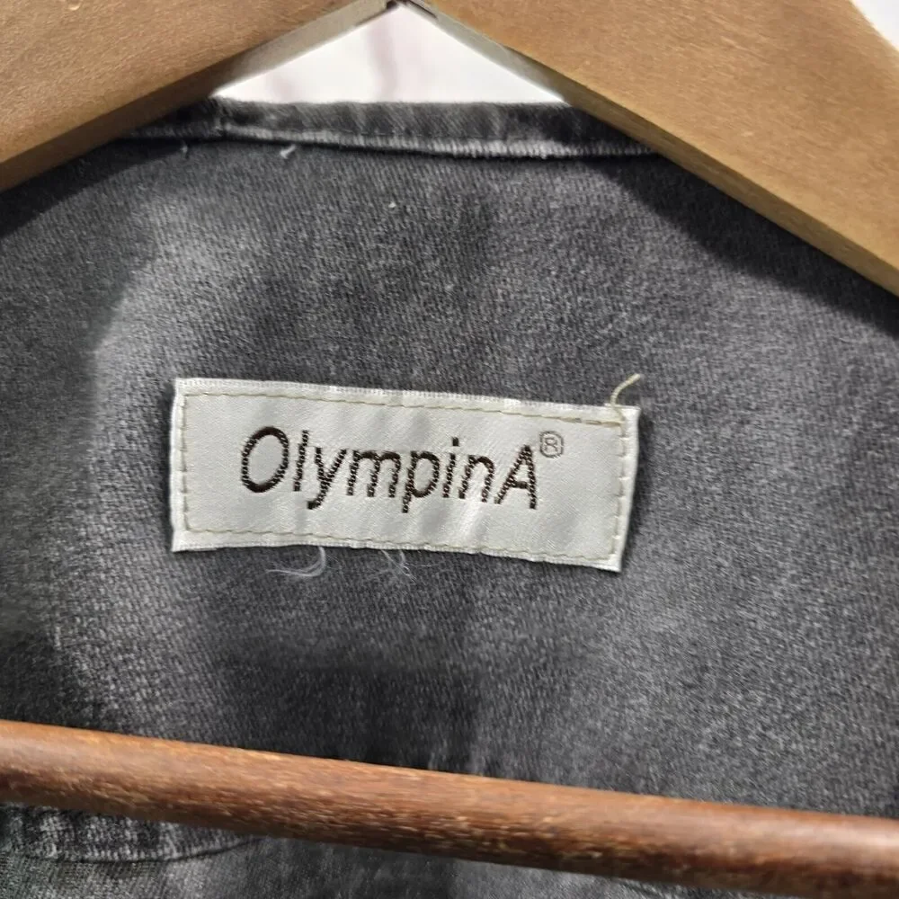 OlimpinA Vest Men 2XL 3XL Gray Fishing Vintage Full Zip Canvas Utility Tactical